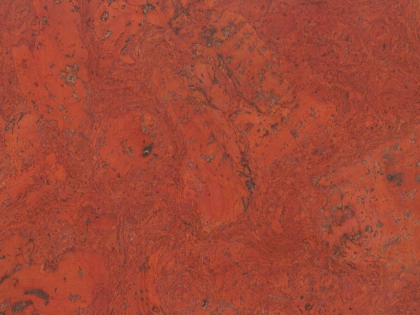 Korkboden TRECOR® CLASSIC Klebekork VARESE Stärke: 4 mm, Oberfläche: ROH - Farbe: Korallenrot