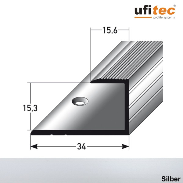 ufitec® Einschubprofile / Abschlussprofile - für Belagshöhen von 15,3 mm - Alu eloxiert