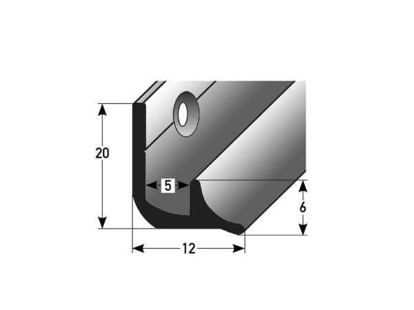 ufitec® Treppeninneneckenprofil für Vinylböden für Belagshöhen von 5 mm - Alu eloxiert