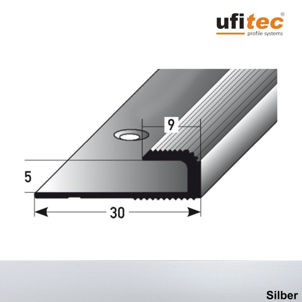ufitec® Einschubprofile / Abschlussprofile - für Belagshöhen von 5 mm - Alu eloxiert