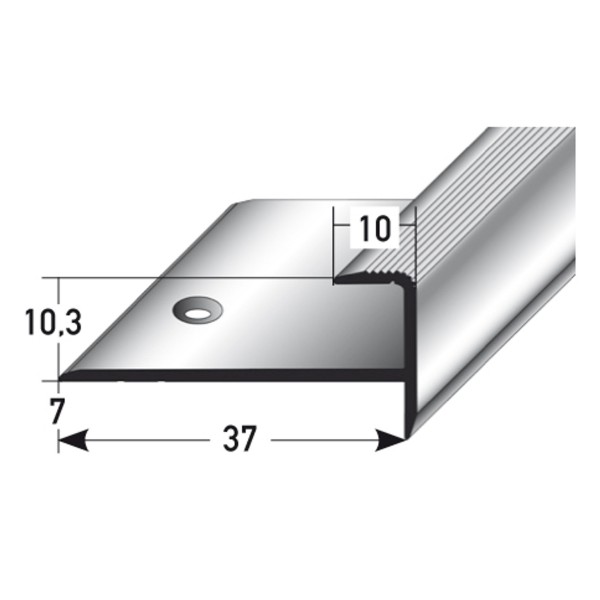 ufitec® Einschubprofil für Belagshöhen bis 10,3 mm mit 7 mm Nase Treppen-/Stufen Abschlussprofil