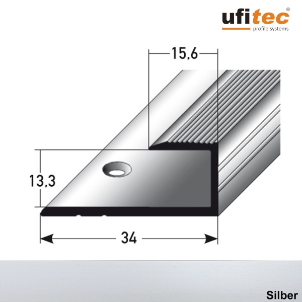 ufitec® Einschubprofile / Abschlussprofile - für Belagshöhen von 13,3 mm - Alu eloxiert