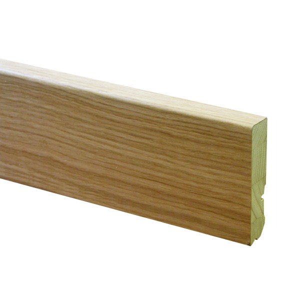 Eiche Parkettleiste, Holz Sockelleiste, furniert, Format: 18 x 80 mm, lackiert